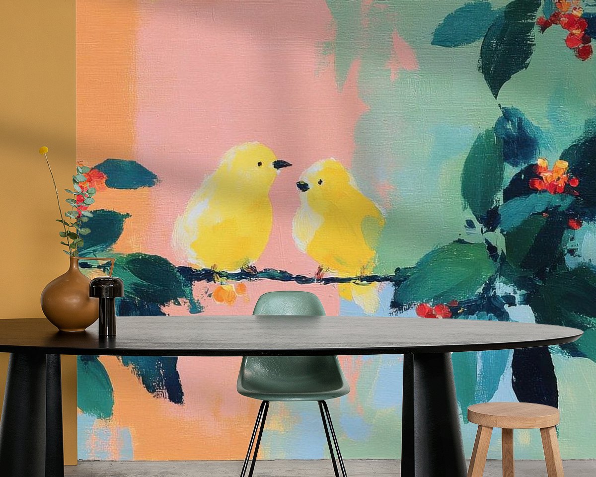 Voorbeeld van het werk in een kamer