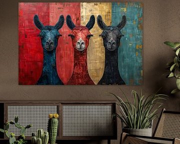 Lama's |Lama's with Colourful Background by Modern Collection