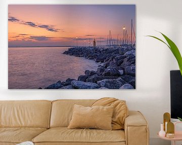 Sonnenaufgang am Leuchtturm von Desenzano von Henk Meijer Photography