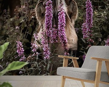 Horse in Purple Bloom Hidden in the Silence of the Field by Femke Ketelaar