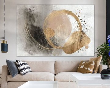 Abstract Painting - Gold and Sand Restful Minimalism by Joriali Abstract