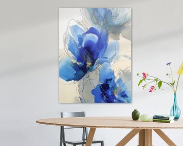 Tanz des Blaus in zarten Linien von Color Square