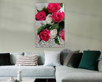 Boeket rozen met roze en witte rozen van Seli