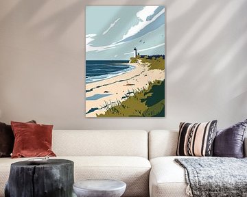 Gelassener Leuchtturm an der Küste von Art Kingdom