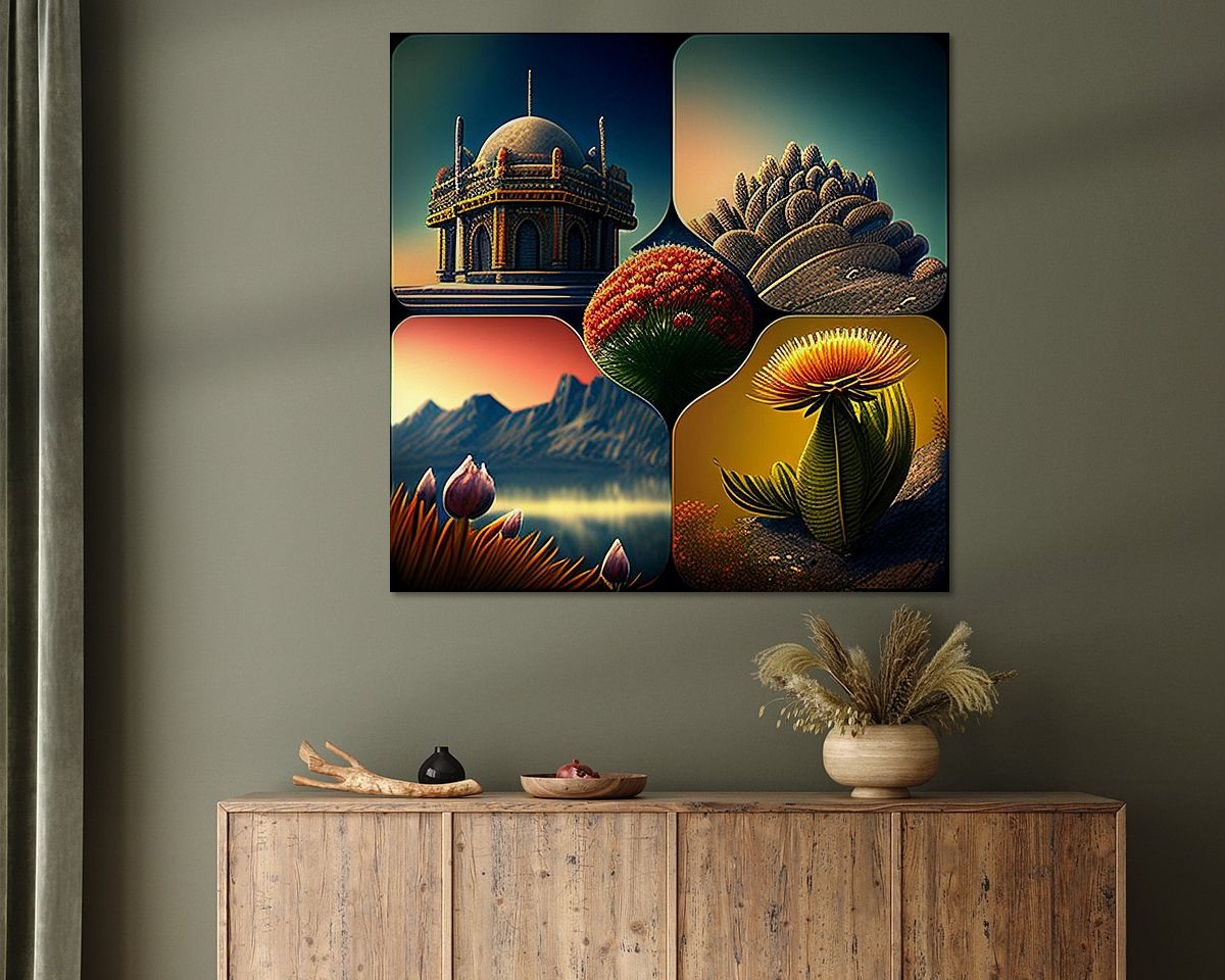 Voorbeeld van het werk in een kamer