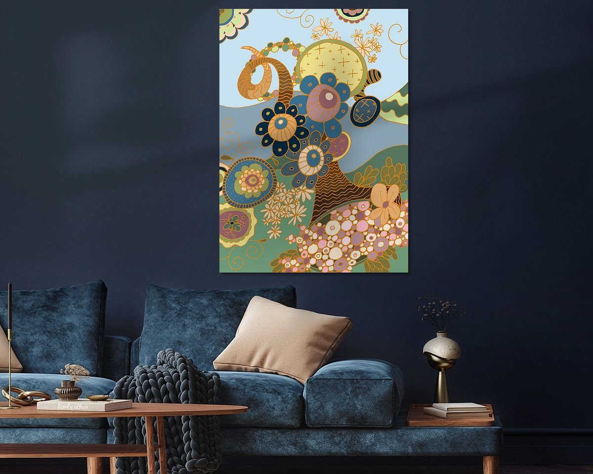 Voorbeeld van het werk in een kamer