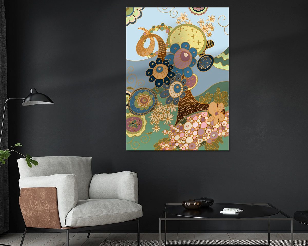 Voorbeeld van het werk in een kamer