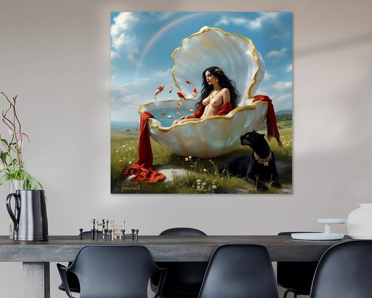 Voorbeeld van het werk in een kamer