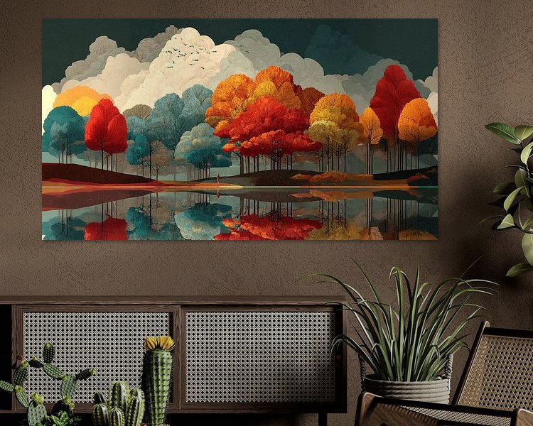 Voorbeeld van het werk in een kamer