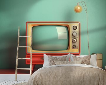 retro televisie van Koffie Zwart