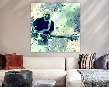 Popart zimmer a guitarist with smile by Ani Mulyani
