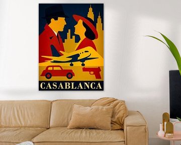 Minimalistische platte illustratie poster Casablanca 1942