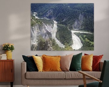 Slingerende Rijn door het Zwitsers landschap(Rijnkloof) van Patsy Van den Broeck