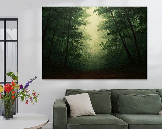 Voorbeeld van het werk in een kamer