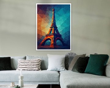 Eiffel Geometry: Abstract Tower Art by Nissa Ridawati