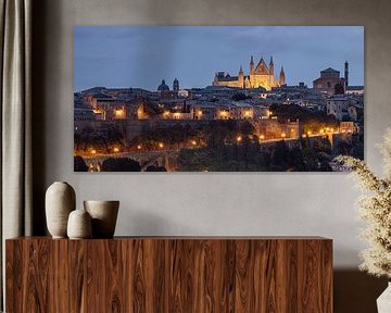Panorama von Orvieto nach Sonnenuntergang von Henk Meijer Photography