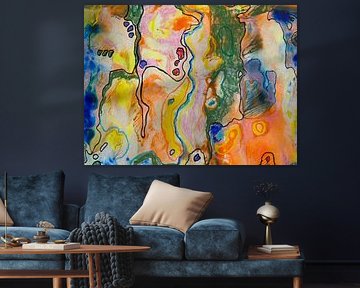 'Navy Blues with Pink'! - horizontal format by Annemarie Gorter