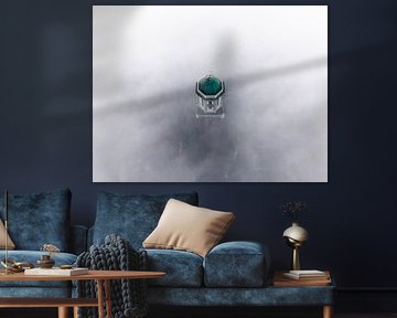 Peperbus in Zwolle streckt sich über den Nebel