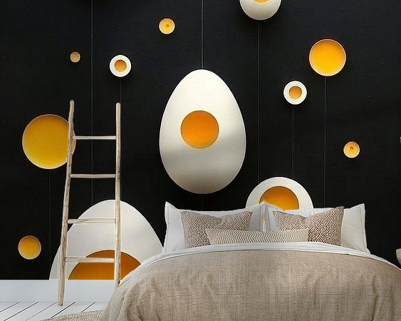 Voorbeeld van het werk in een kamer