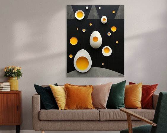 Voorbeeld van het werk in een kamer