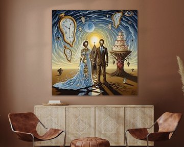 Ätherische Liebende in surrealen Träumen - Romantische Surrealismus Kunst