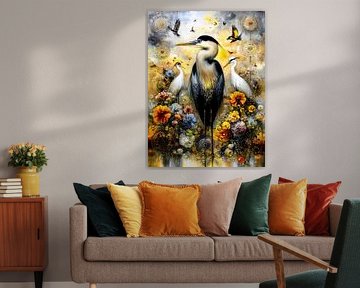 Golden symphony of herons by Max Steinwald