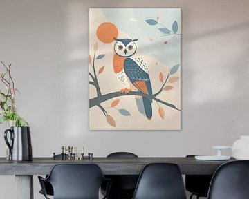 Minimalistisches erdiges Eulenporträt von rendy okta
