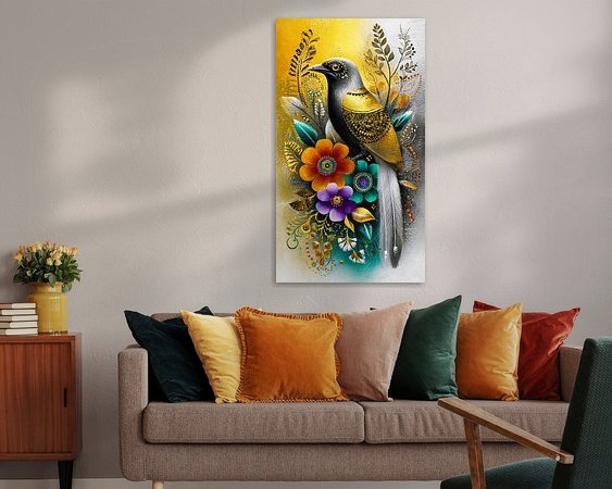 Voorbeeld van het werk in een kamer