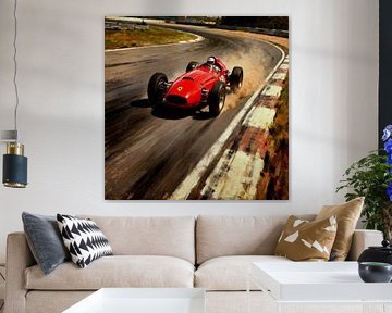 Vintage Ferrari F1 Racing Art - Iconische rode auto