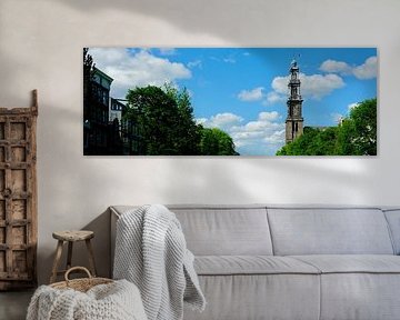 Amsterdam, Westertoren an der Prinsengracht in Farbe von Amsterdam Highlights