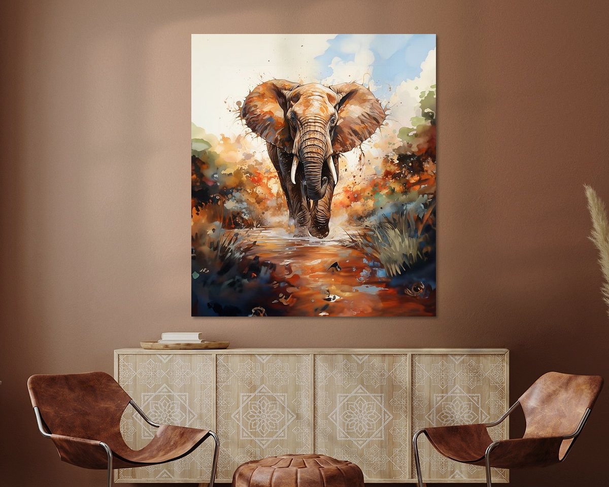 Voorbeeld van het werk in een kamer