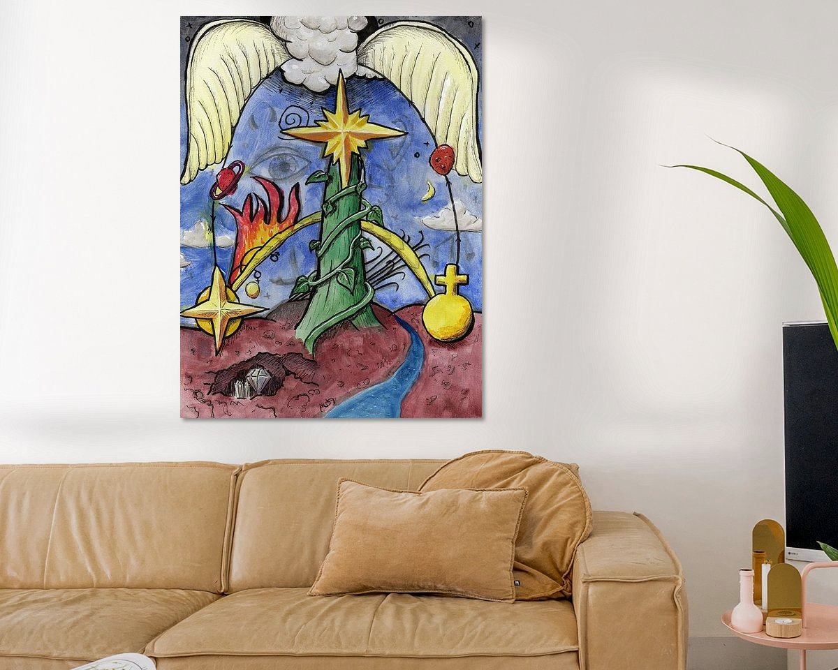 Voorbeeld van het werk in een kamer