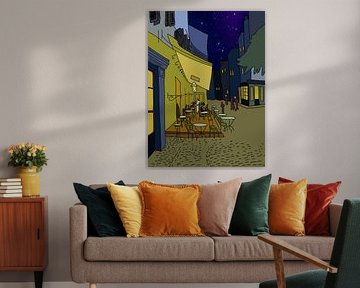 Terrasse du café la nuit