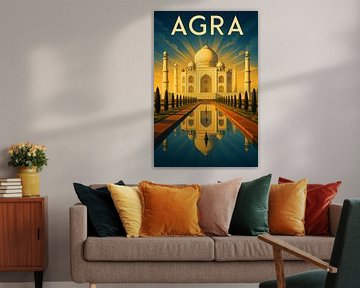 Agra Eeuwige Majesteit - Art Deco Taj Mahal Poster van Travel Shop
