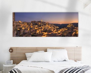 Panorama und Sonnenaufgang über Matera, Italien von Henk Meijer Photography
