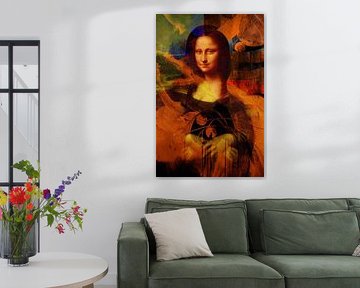 Mona Lisa in tangerine oranje van Nop Briex