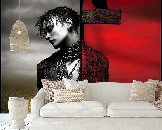 Voorbeeld van het werk in een kamer