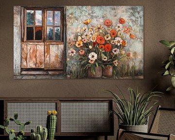 Blumen neben der Tür