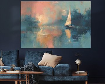 Segelboot in Pastellträumen
