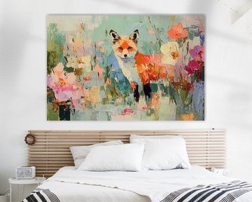Fuchs im bunten Blumengarten