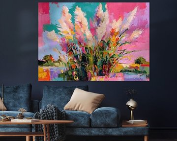 Pampasgras in Pink und Aquamarin von Niklas Maximilian