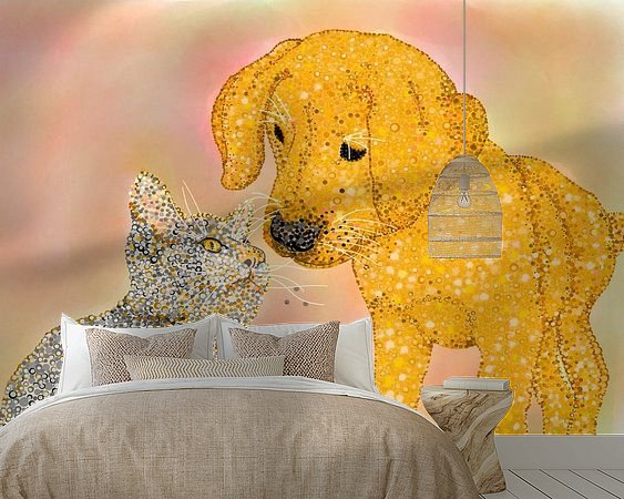 Voorbeeld van het werk in een kamer