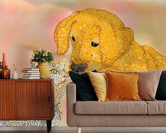 Voorbeeld van het werk in een kamer