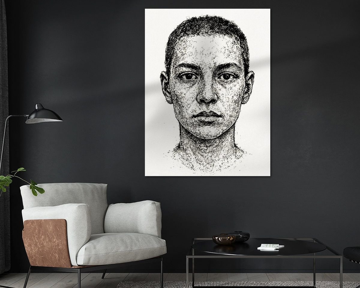 Voorbeeld van het werk in een kamer