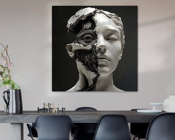 Classic bust mixed with high-tech