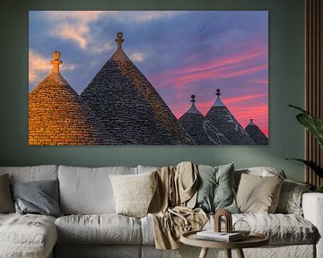 Lever de soleil à Alberobello, Pouilles, Italie