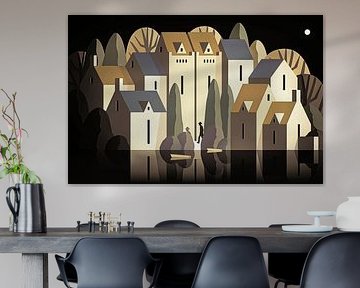 Village square around midnight v1 by Anna Marie de Klerk