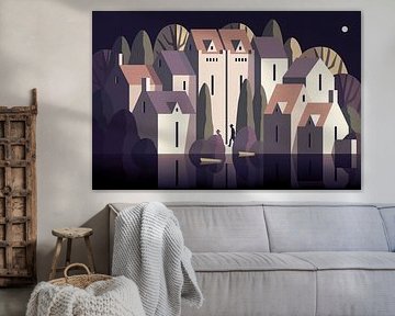 Village square around midnight v2 by Anna Marie de Klerk