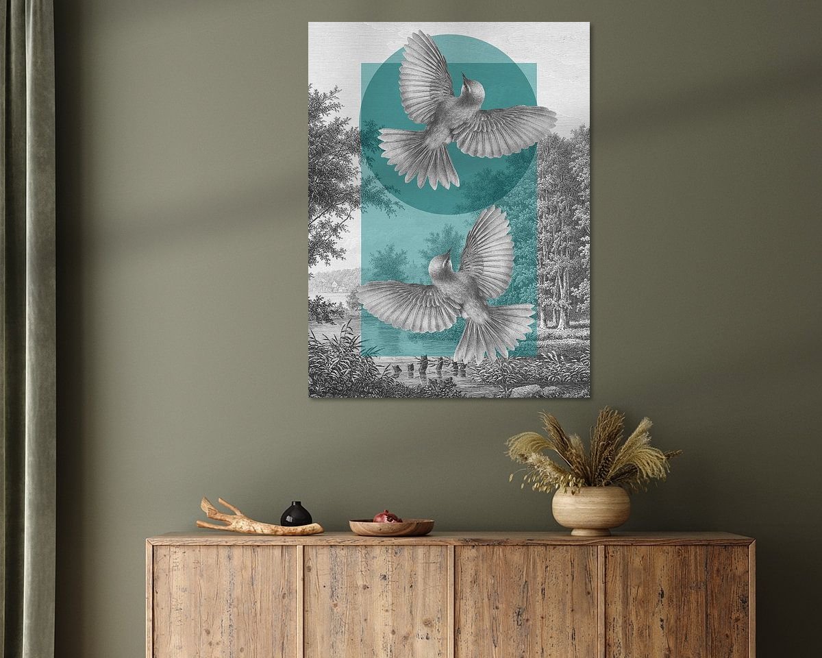 Voorbeeld van het werk in een kamer