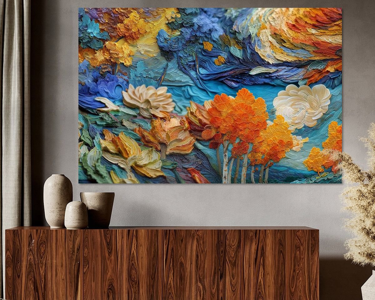 Voorbeeld van het werk in een kamer
